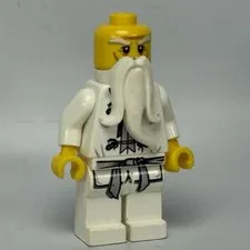 Lego Ninjago Sensei Wu Minifigure & Beard -INCOMPLETE- No Hat / Staff
