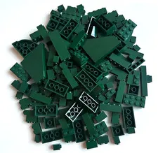 LEGO Bulk Lot of 190pcs Forest Dark Green 2x2 2x4 1x1 1x2 1x4 etc 2454 Slope