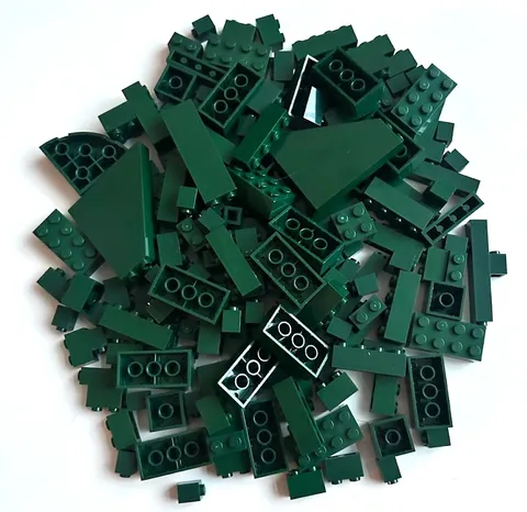 LEGO Bulk Lot of 190pcs Forest Dark Green 2x2 2x4 1x1 1x2 1x4 etc 2454 Slope