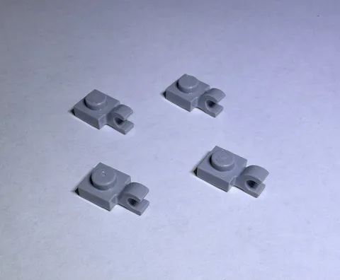 Lego Lot Of 4 Medium Stone Grey 1x1 Plate W Holder Vertical Holders New City Arm