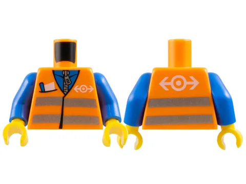 LEGO Minifigure Torso with Safety Vest and Train Logo inv.617