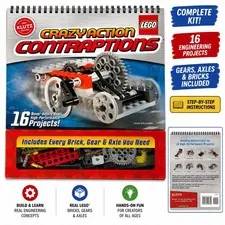 LEGO Crazy Action Contraptions Klutz Complete Kit Book Bricks Gears 16 Projects