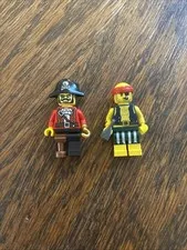 LEGO Minifigure Scallywag Pirate Col252 & Pirate Captain Col127 Series 8 & 16