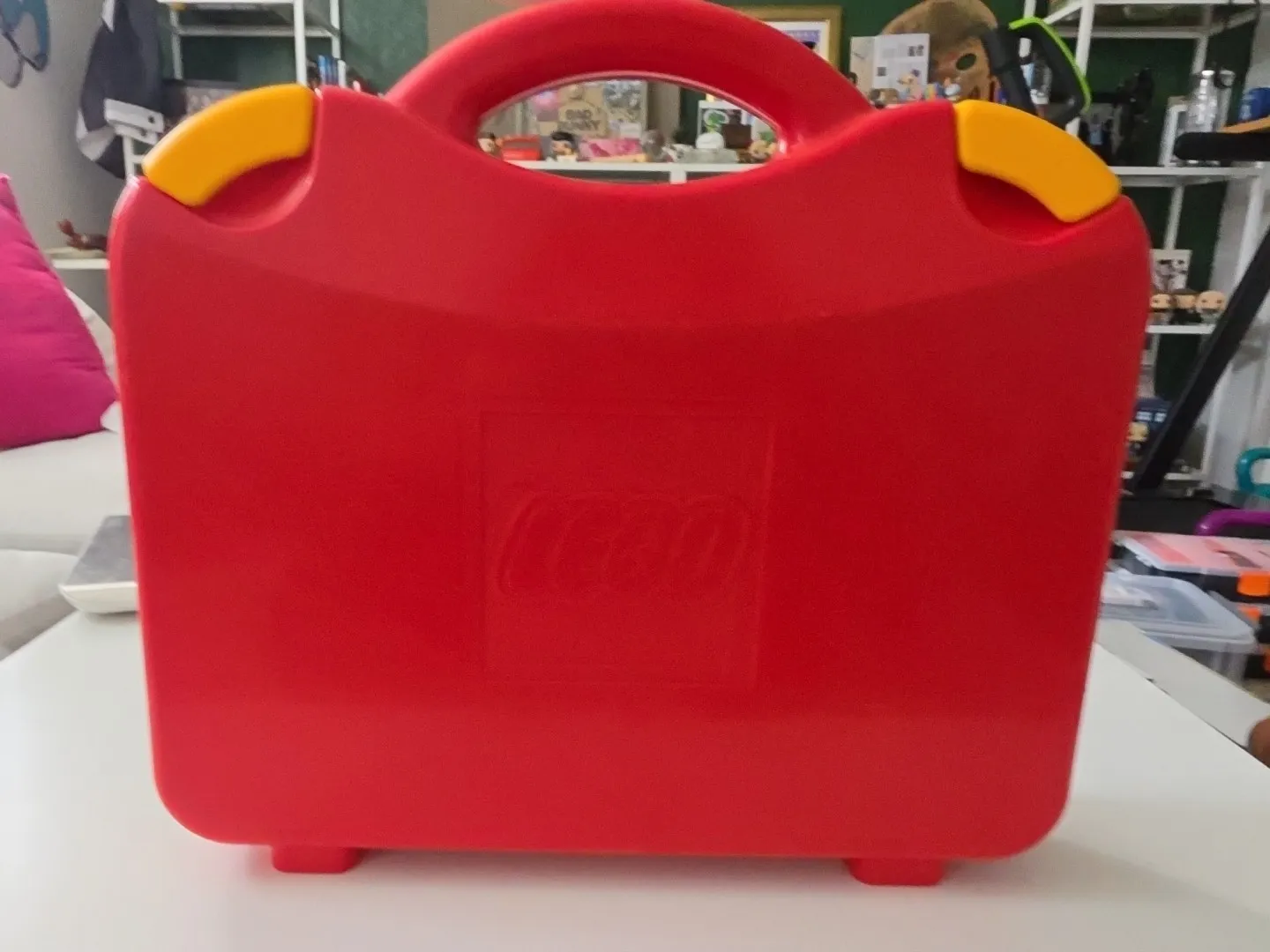 2012 LEGO Red Travel Carrying Case Box Storage Container Dividers USED