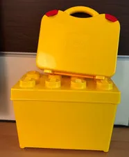 LEGO Yellow Storage Brick 8 Stud Container Bin Box + Carry Case w Dividers