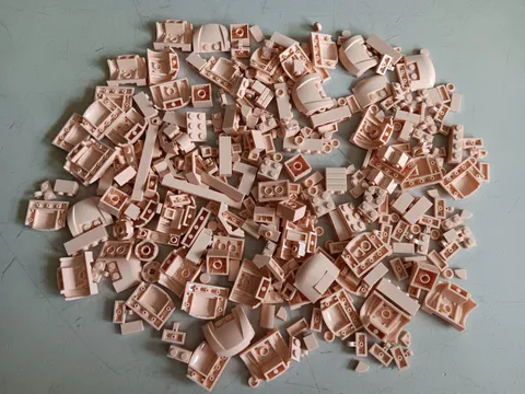 LEGO BULK LOT 350 LIGHT FLESH/NOUGAT PLATES BRICKS TILES SPECIALTY PIECES