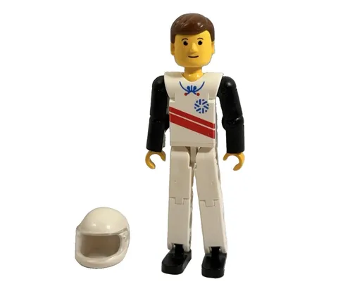 Vintage 1986 LEGO Technic Minifigures Tech025 (White) Figure Beautiful Condition