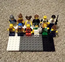 LEGO Minifigure Lot of 12 Assorted Figures w/ Accessories