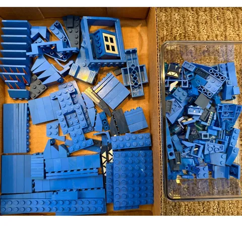 Blue LEGO Bulk Lot Assorted Bricks Plates Specialty Pieces 11.6oz Mixed Parts