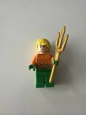 Lego DC Super Heroes Aquaman Sh0050 Minifigure With Gold Trident