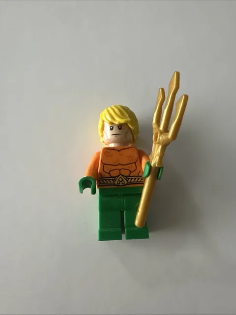 Lego DC Super Heroes Aquaman Sh0050 Minifigure With Gold Trident