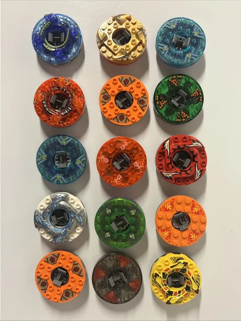 Lot Of 15 Lego Ninjago Spinner Dragon Snakes Skulls