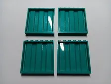 LEGO BULK LOT 4 DARK TURQUOISE CORRUGATED WALL  WINDOW PANELS 1X6X5  #23405