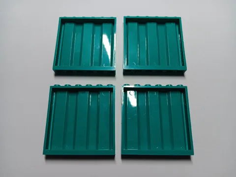 LEGO BULK LOT 4 DARK TURQUOISE CORRUGATED WALL  WINDOW PANELS 1X6X5  #23405