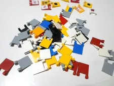 LEGO BULK LOT 60  FLAGS 2X2 SQUARE MIXED COLORS #2335 SOME DECALS