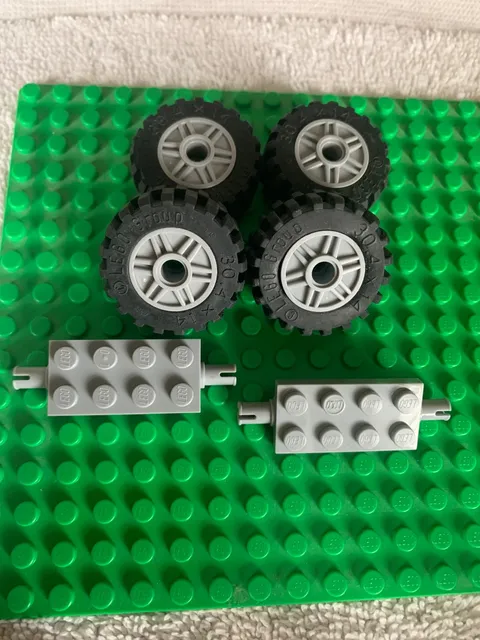 LEGO® Four (4)  Wheels Four (4) Tires and Two (2) Axles