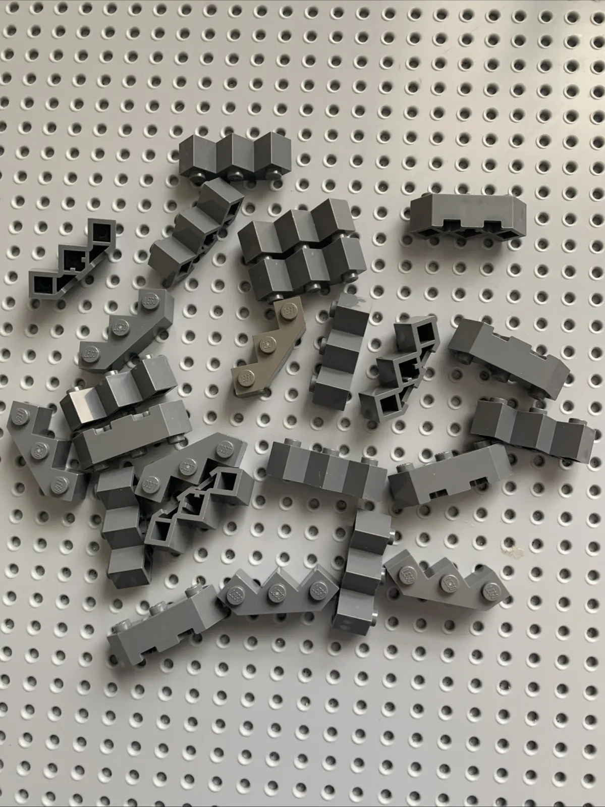 Lego Dark Bluish Gray Brick, Modified Facet 3 x 3 part 2462 lot of 24  pieces