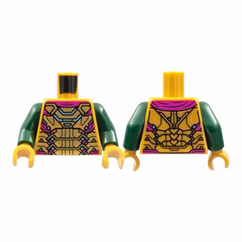 LEGO Minifigure Torso Armor, Magenta Cape, Silver and Medium Nougat
