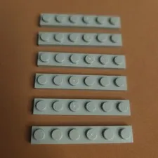 LEGO 3666 Plate 1 x 6 Light Bluish Gray x6 Genuine