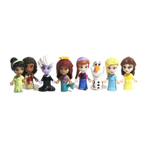 Lego Disney FRIENDS Micro Doll Lot 8 Figures Ursula Tiana Ariel Moana Olaf Belle