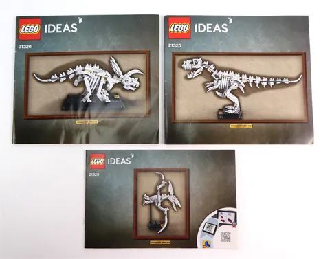 Lego IDEAS: DINOSAUR FOSSILS Lot of 3 Instruction Manuals for Set 21320