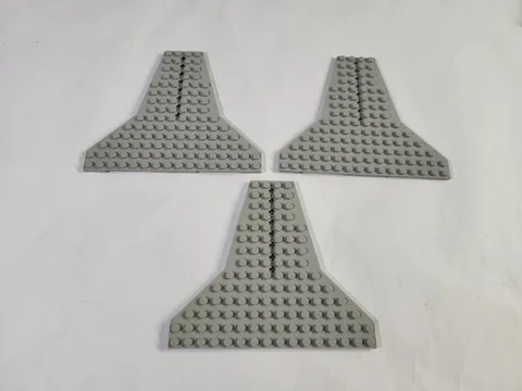 LEGO Part 6219 Wedge, Plate 16 x 14 Shuttle Grey 3 Pieces Sets 6180 6199 6479