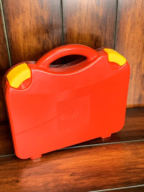 LEGO Red & Yellow Plastic 11 X 10 STORAGE CARRYING CASE w/ Dividers
