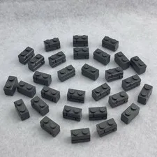 LEGO 98283 Dark Bluish Gray Brick, Modified 1 x 2 with Masonry Profile (x30)