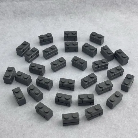 LEGO 98283 Dark Bluish Gray Brick, Modified 1 x 2 with Masonry Profile (x30)