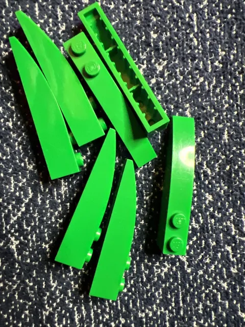 LEGO 42022 Green Slope, Curved 6 x 1 with 2 Studs 7 Pieces