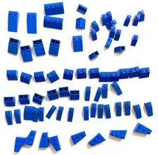 LEGO Blue Specialty Slopes Lot - Roof Bricks, Inverted, Left Right Wedges MOC