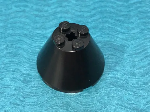 LEGO PART 6233 CONE 3X3X2 WITH AXLE HOLE PART (BLACK)