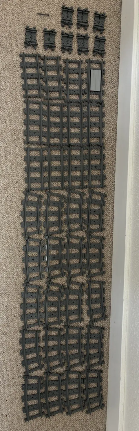 LEGO City Train Tracks - 40 TRACK PIECES - 20 Curved - 12 Straight - 8 Flexible
