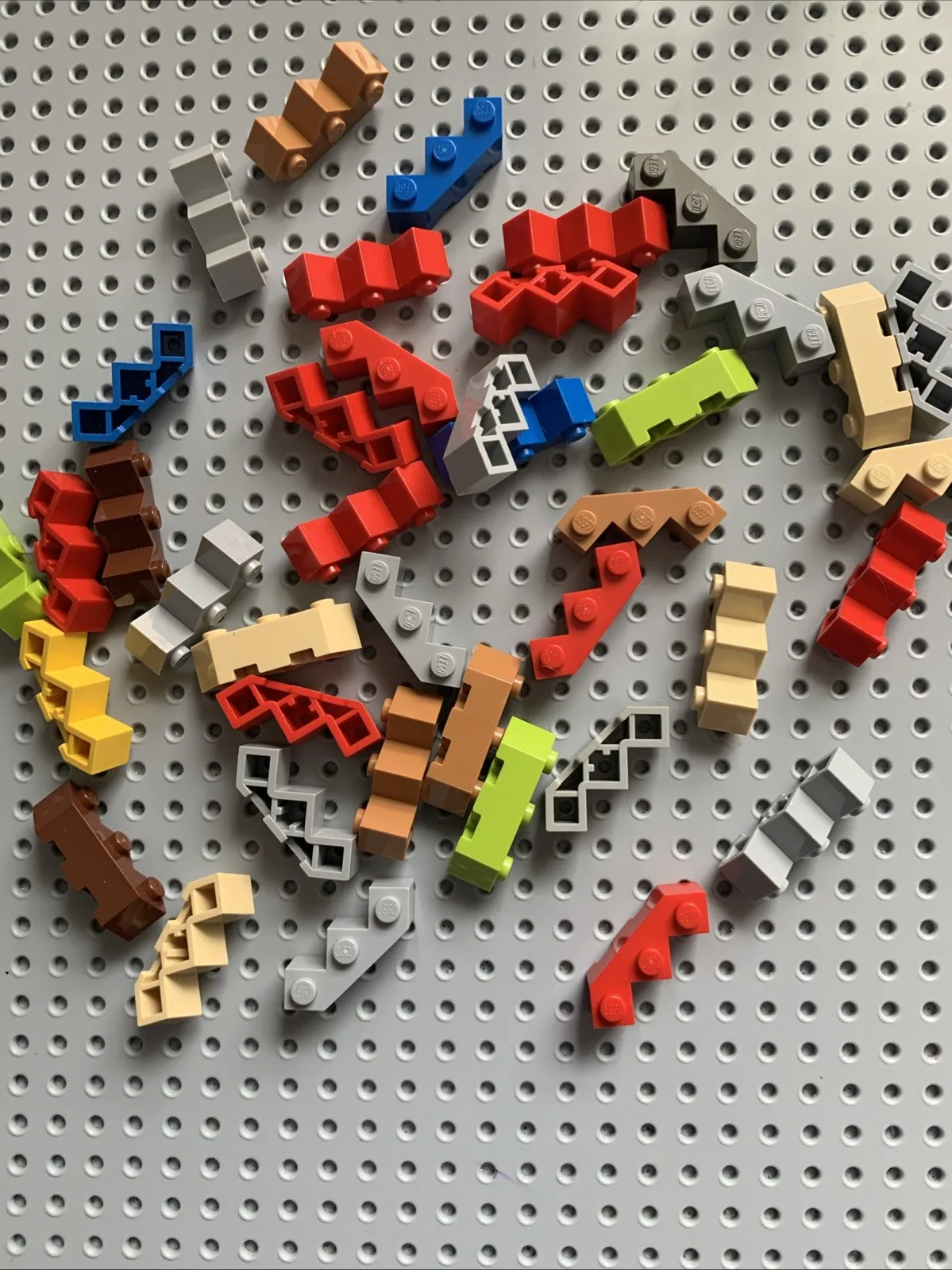 Lego Mixed colors Brick, Modified Facet 3 x 3 part 2462 lot of 40 pieces