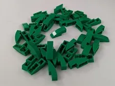 LEGO Lot 50x New Green Slope, Curved 3 x 1 (50950) Building Bricks Bulk