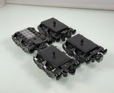 4pc LEGO City Train Carriage Buffer Car Base w/ Wheels, Trucks & Magnet Couplers