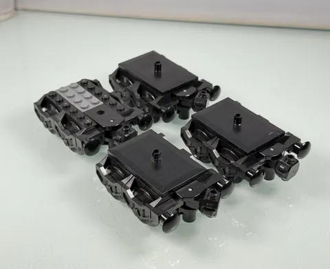 4pc LEGO City Train Carriage Buffer Car Base w/ Wheels, Trucks & Magnet Couplers