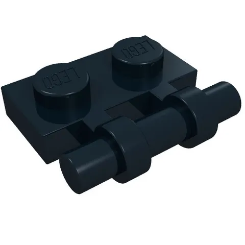 LEGO Part 2540 - Black Plate Special 1 x 2 Side Handle [Free Ends]
