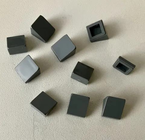LEGO 10x NEW Pieces Slope 30 1x1x2/3 DARK BLUISH GRAY #54200