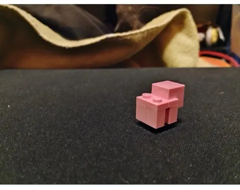 LEGO Minecraft Pink Pig Printed Animal Figure Plastic, Unpackaged