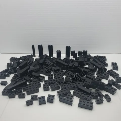 Lego Parts Bricks - Lot Of 140 Black Bricks Assorted Sizes