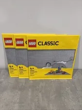New LEGO 3-PACK Classic Gray Baseplate 48X48 (15” x 15”) Stud Foundation #11024