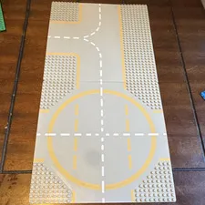 LEGO 2631px1 Printed Gray Road Plate Intersection/Roundabout Markings 1pc