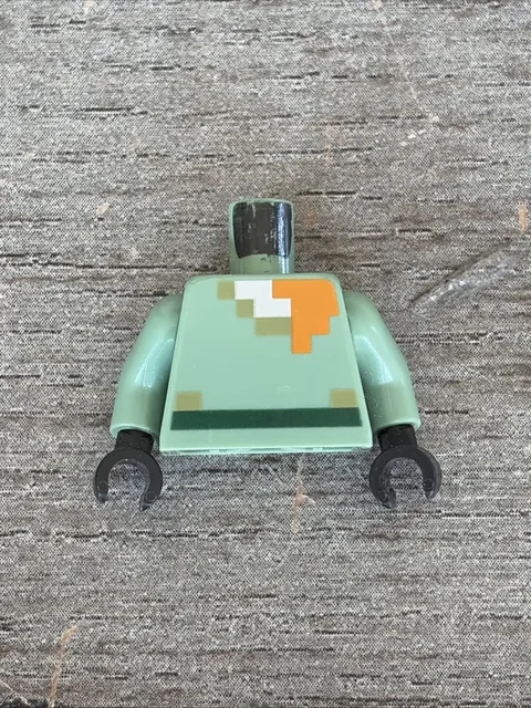 Lego Sand Green Torso Pixelated Shirt Olive Green Collar Minifigure
