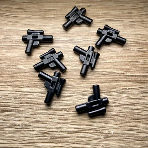 LEGO 7x Black Space Blaster Gun Part 15391 Genuine Minifigure Lot
