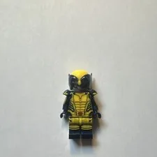 CUSTOM Marvel Wolverine Minifigure Yellow & Black Suit Figure w/ Helmet Mask