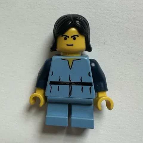 LEGO sw0054 Boba Fett, Young, Medium Blue Shirt, Yellow Head Minifigure