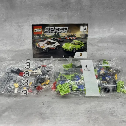LEGO SPEED CHAMPIONS Porsche 911 75888 Complete Green 911 Porsche *read Descrip