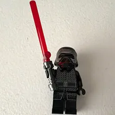 LEGO Star Wars Kylo Ren Minifigure w/ Red Lightsaber Black Plastic