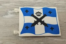 Lego 2525pb007 White Flag 6 x 5 with Black Crossed Cannons and Crown over Blue